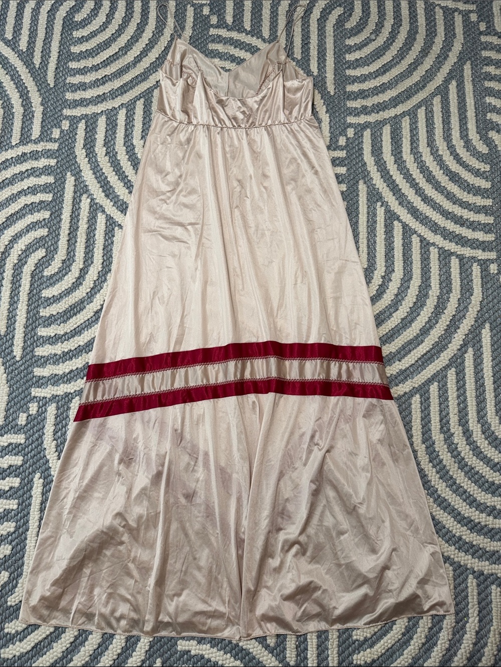 Vintage 70s Vassarette Maxi Slip Dress Size 13 Made USA - Picture 5 of 6